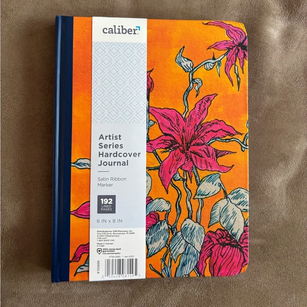 Caliber Artist Series Vibrant Flowers Hard Cover Journal, 192 Pages, 6 x 8 in